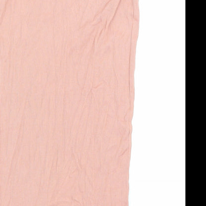 Terranova Womens Pink Cotton Straight & Pencil Skirt Size L Drawstring
