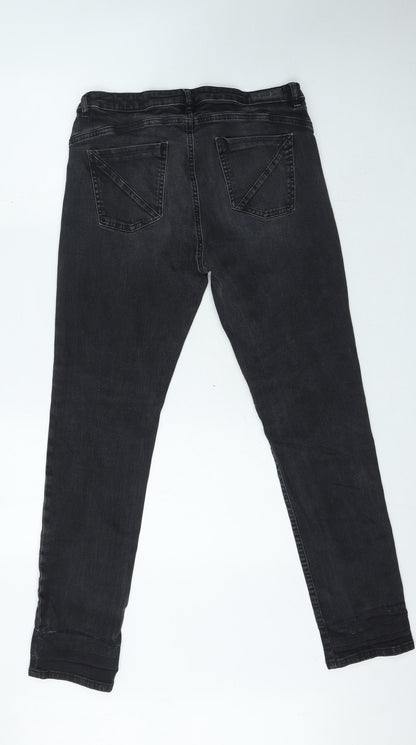 Womens UK Size 4 Preworn Slim Fit Skinny Black Jeans