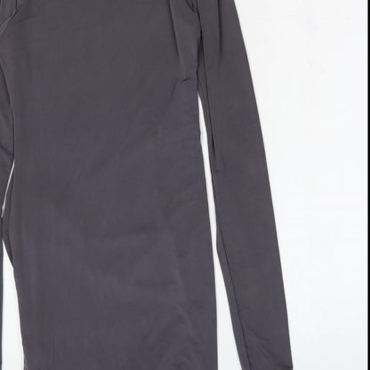 PRETTYLITTLETHING Womens Grey Polyester Bodycon Size 8 Round Neck Pullover