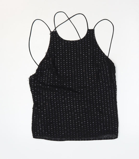 Womens UK Size 10 NEXT Black Camisole Blouse