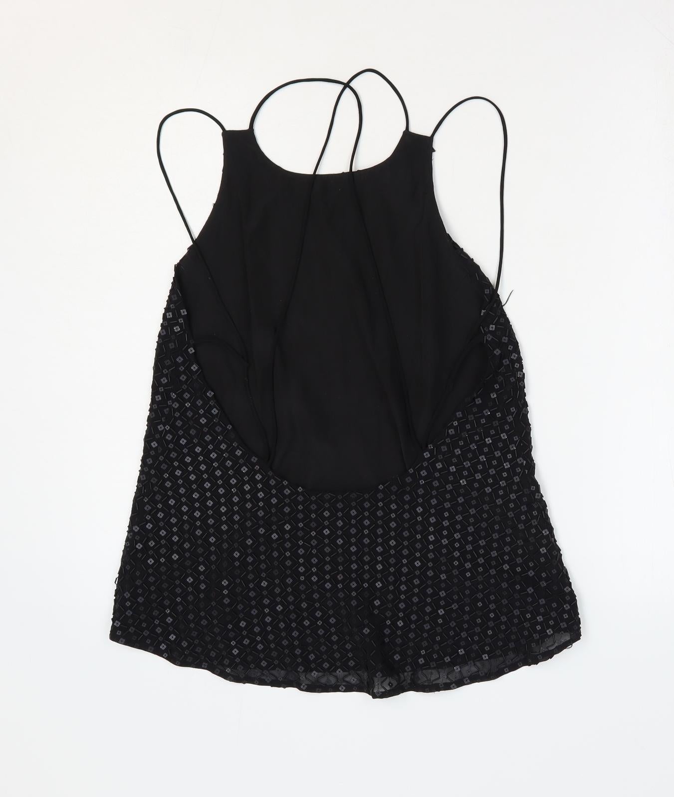 Womens UK Size 10 NEXT Black Camisole Blouse