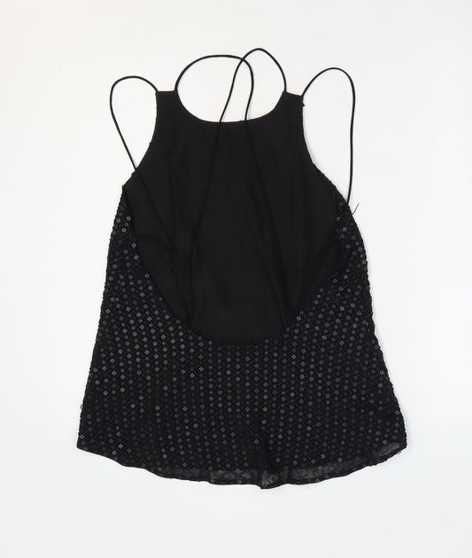 Womens UK Size 10 NEXT Black Camisole Blouse