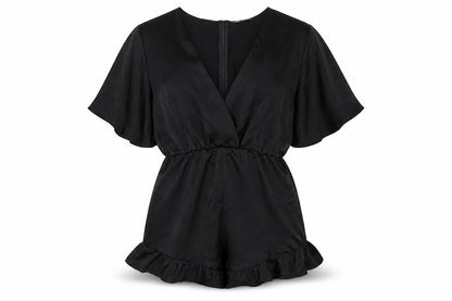 Missy Empire Womens Black Polyester Playsuit One-Piece Size S Zip