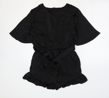 Missy Empire Womens Black Polyester Playsuit One-Piece Size S Zip