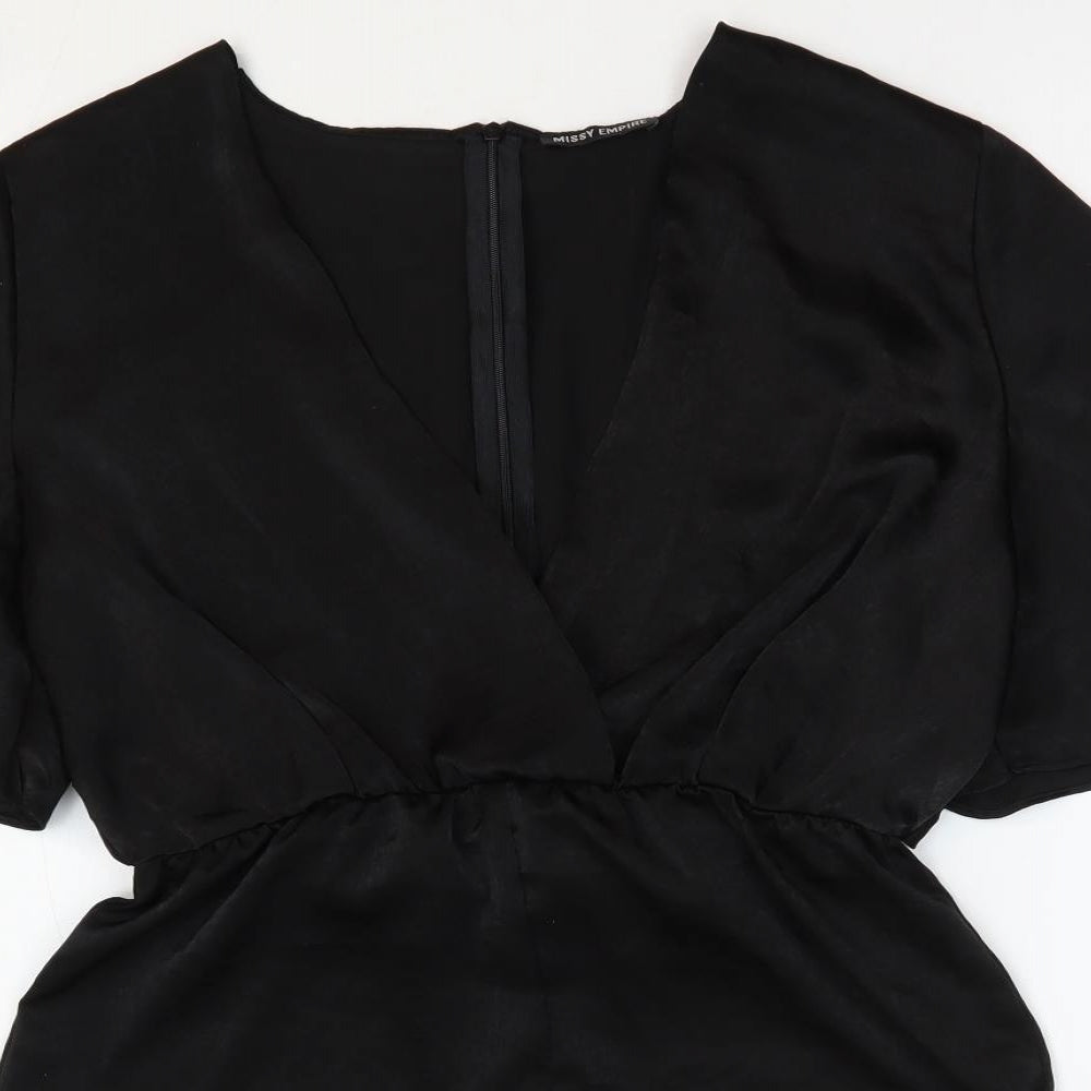 Missy Empire Womens Black Polyester Playsuit One-Piece Size S Zip