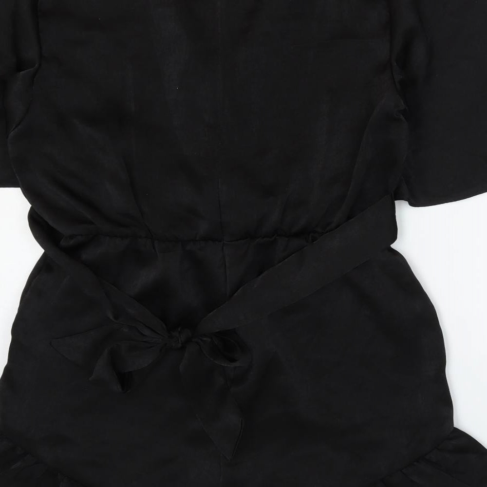 Missy Empire Womens Black Polyester Playsuit One-Piece Size S Zip