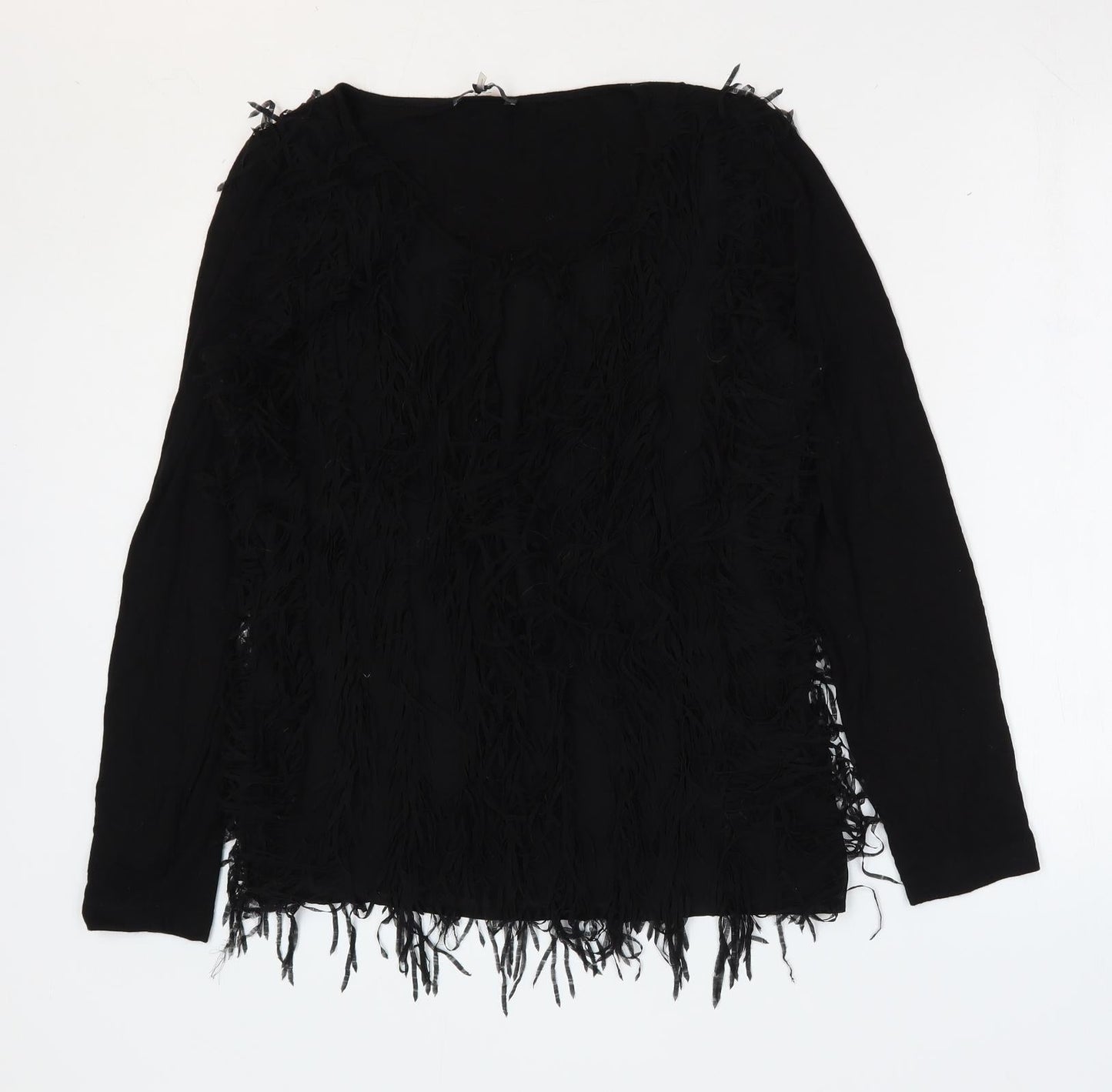 Womens UK Size 8 Yest Black Basic Blouse