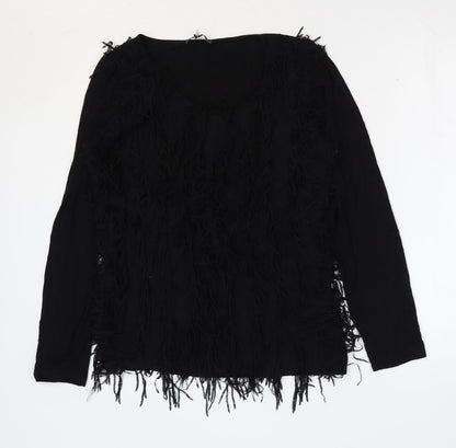 Womens UK Size 8 Yest Black Basic Blouse
