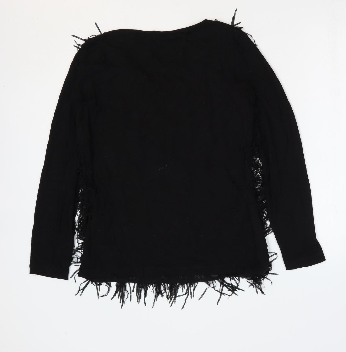 Womens UK Size 8 Yest Black Basic Blouse