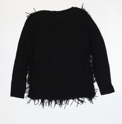 Womens UK Size 8 Yest Black Basic Blouse