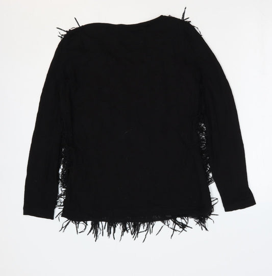 Womens UK Size 8 Yest Black Basic Blouse