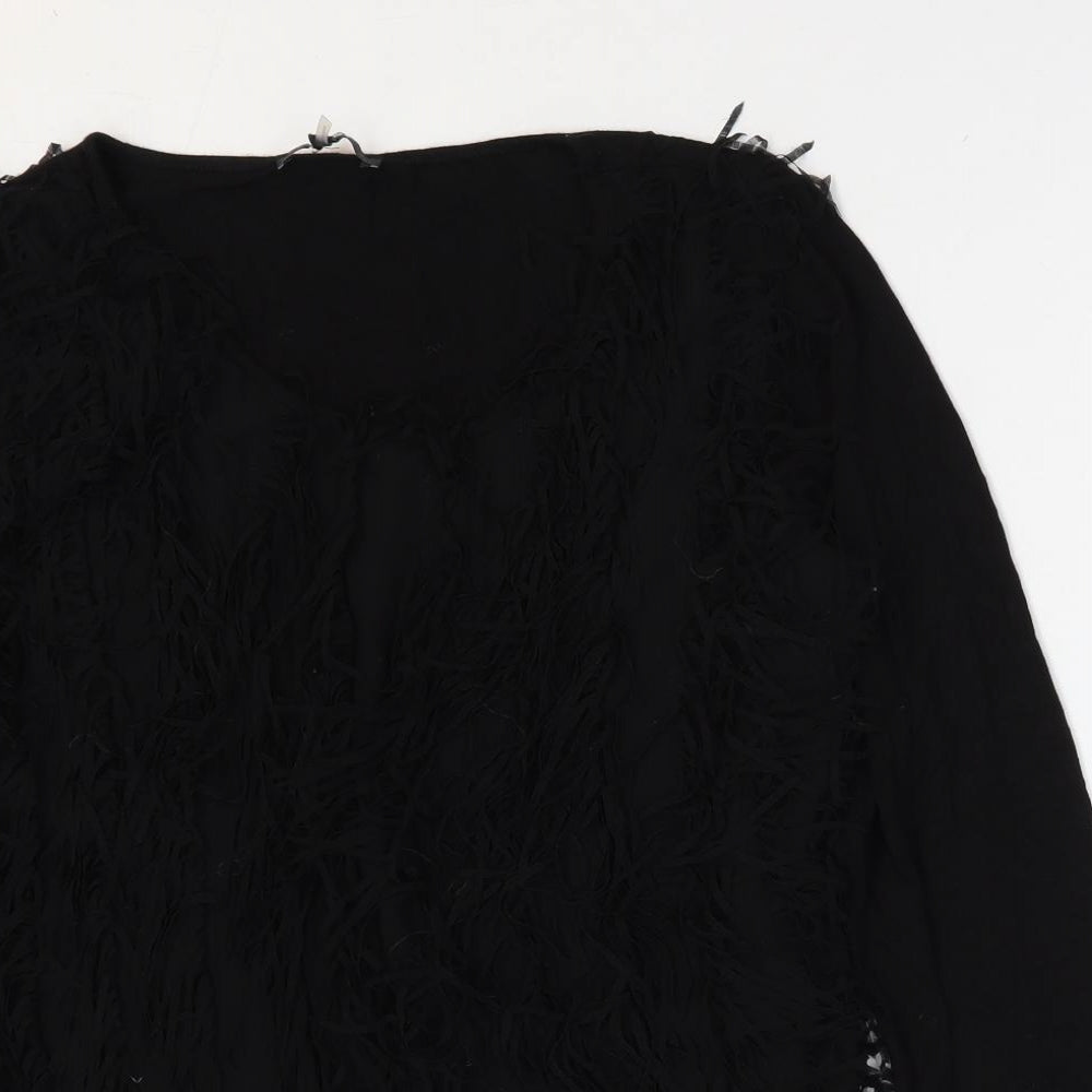 Womens UK Size 8 Yest Black Basic Blouse