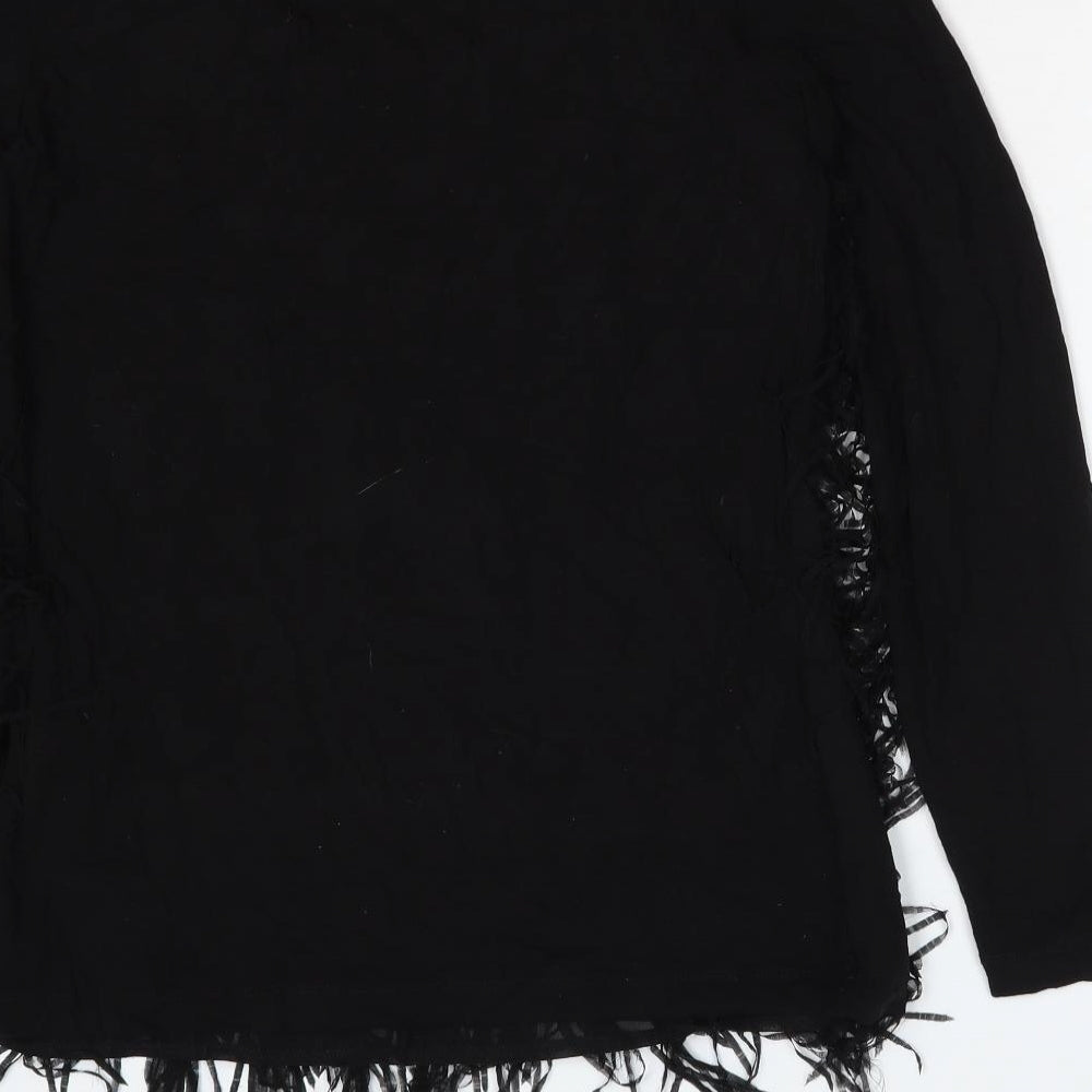 Womens UK Size 8 Yest Black Basic Blouse