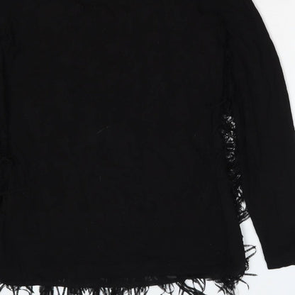 Womens UK Size 8 Yest Black Basic Blouse
