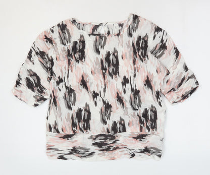 Soya Concept Womens Pink Geometric Viscose Basic T-Shirt Size XS Round Neck