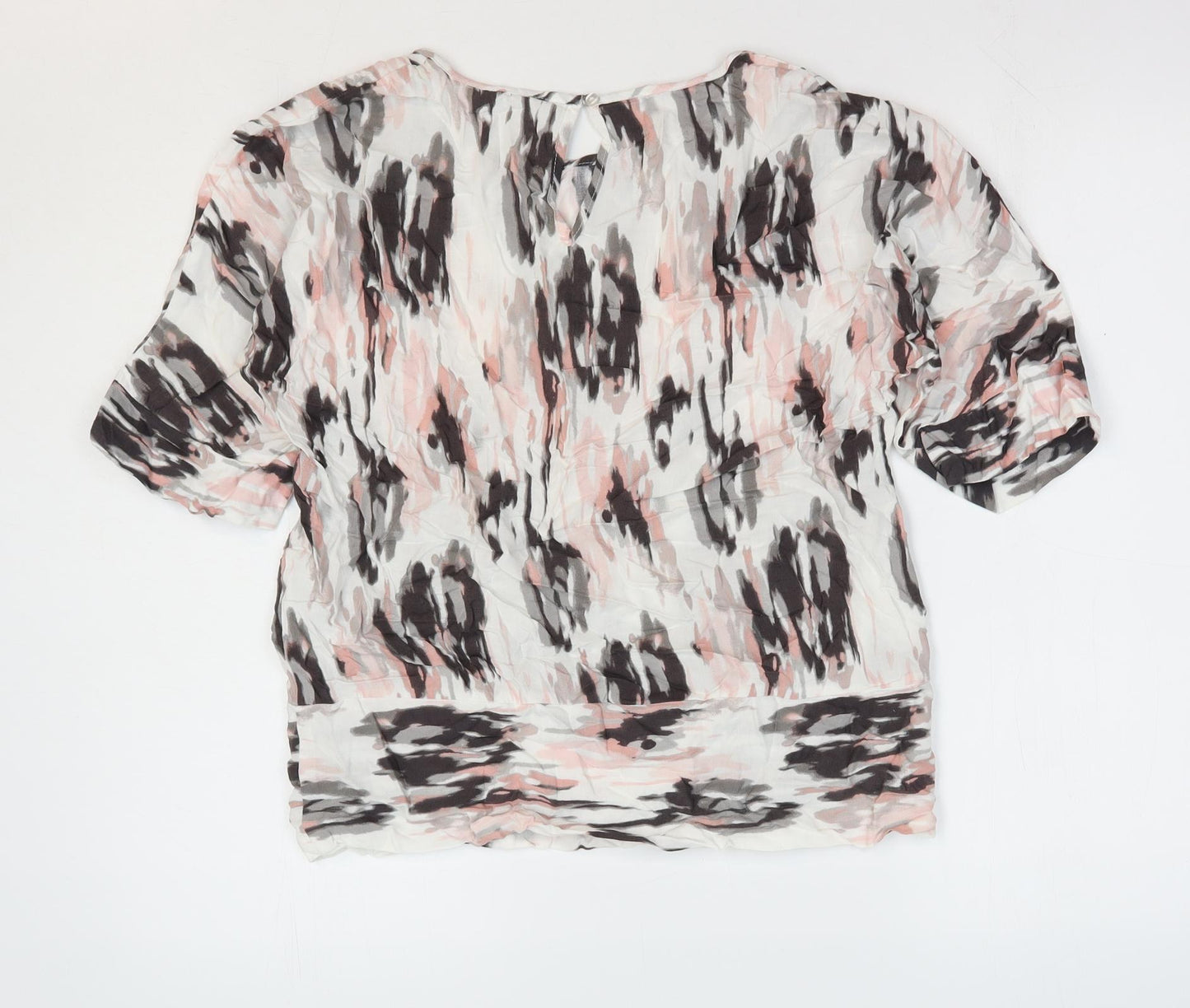 Soya Concept Womens Pink Geometric Viscose Basic T-Shirt Size XS Round Neck