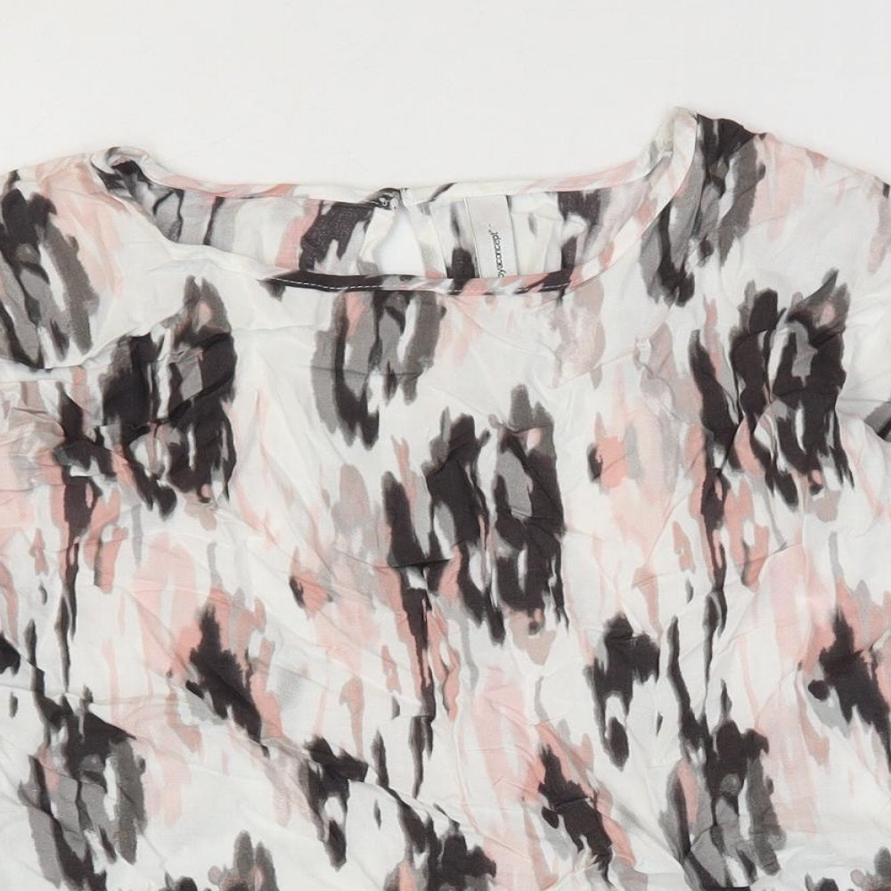 Soya Concept Womens Pink Geometric Viscose Basic T-Shirt Size XS Round Neck