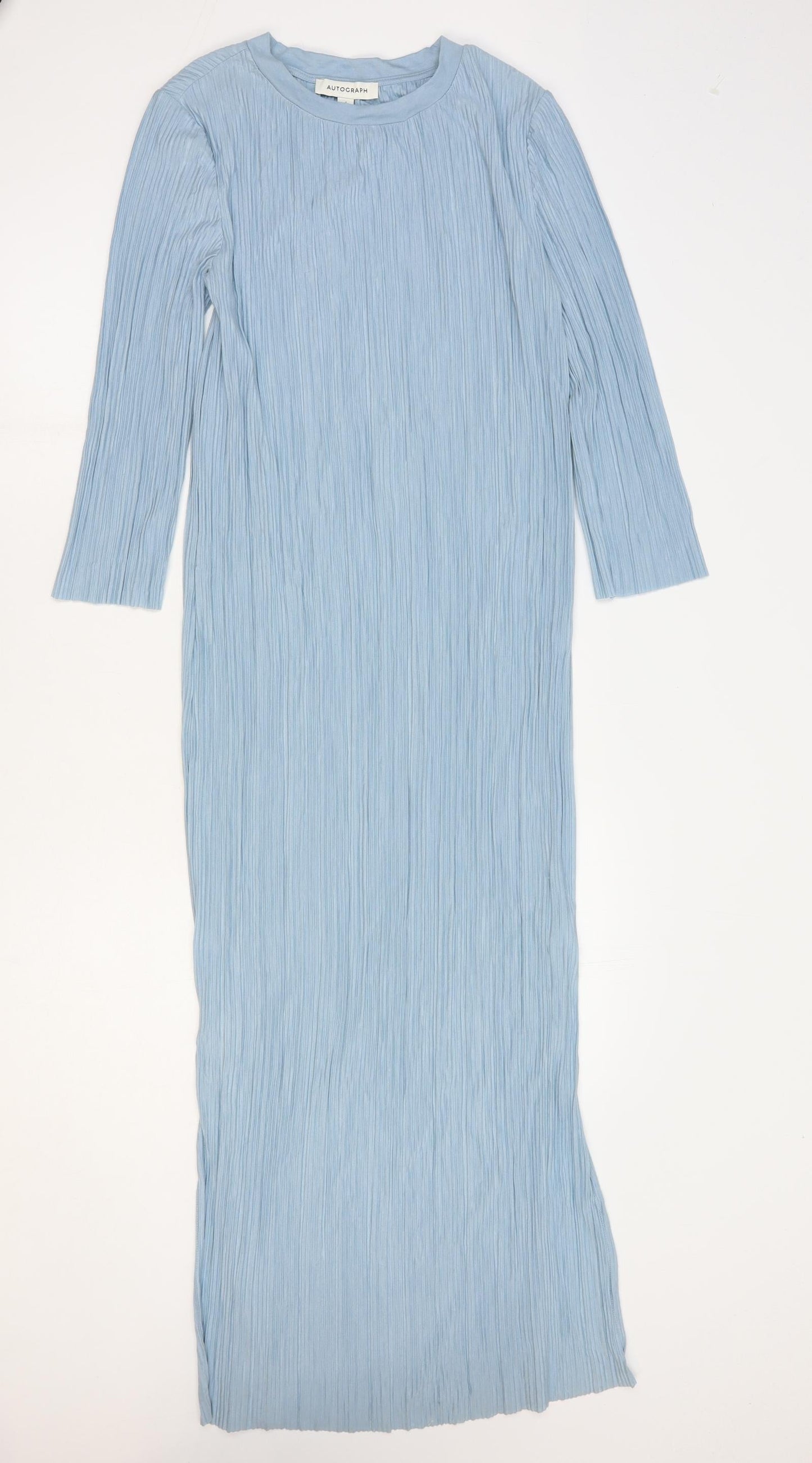 Autrograph Womens Blue Polyester A-Line Size 6 Round Neck Pullover