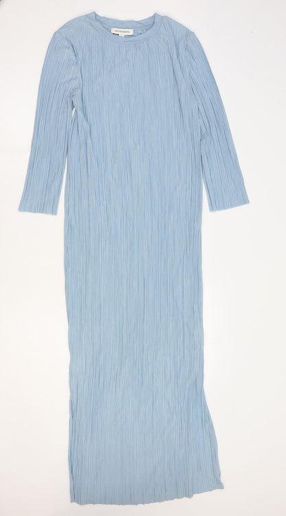 Autrograph Womens Blue Polyester A-Line Size 6 Round Neck Pullover