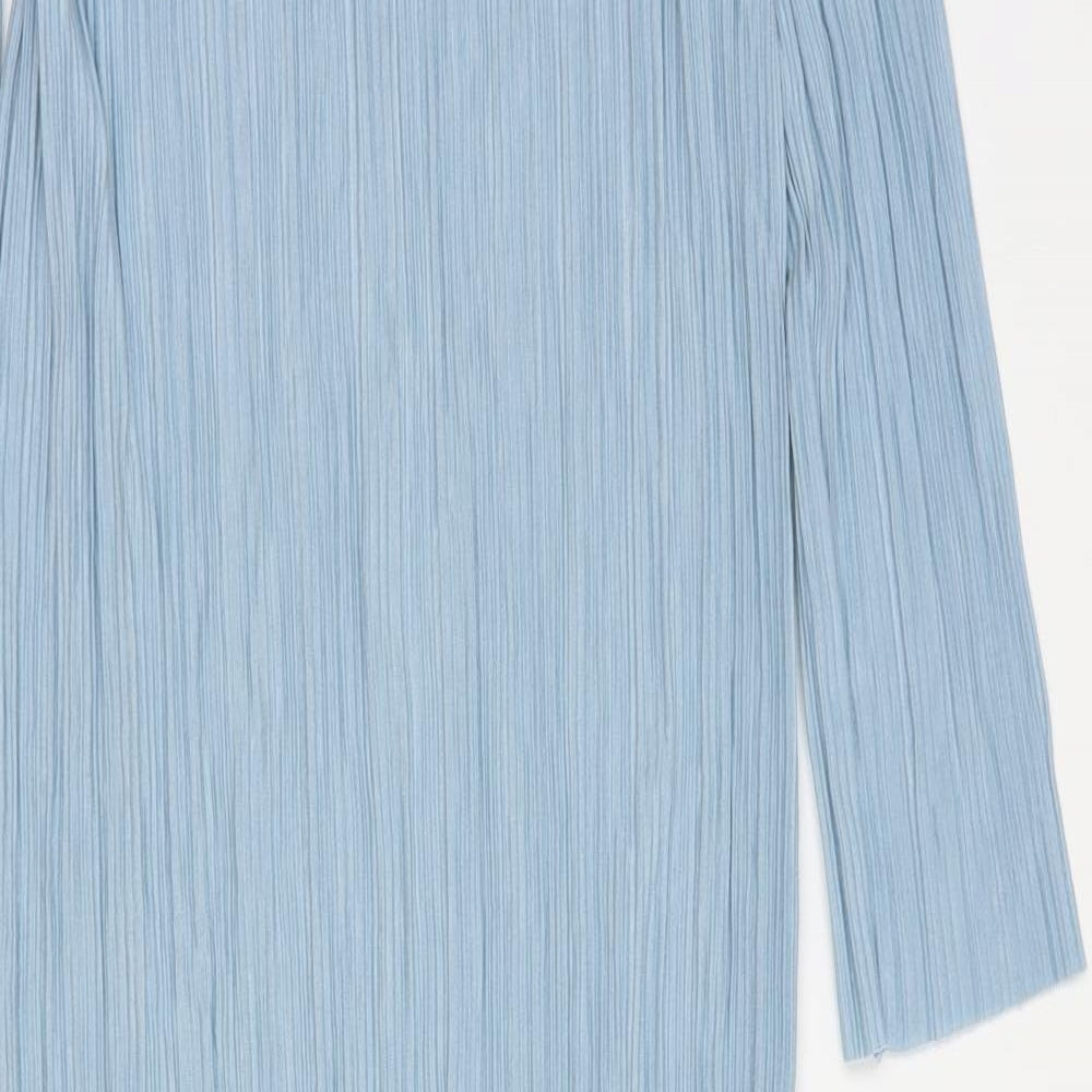 Autrograph Womens Blue Polyester A-Line Size 6 Round Neck Pullover
