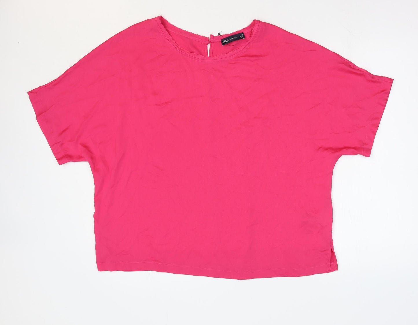 Womens UK Size 16 Marks and Spencer Pink Basic T-Shirt