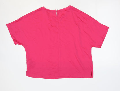 Womens UK Size 16 Marks and Spencer Pink Basic T-Shirt