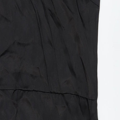 Femme Luxe Womens Black Polyester Bodycon Size 6 One Shoulder Zip