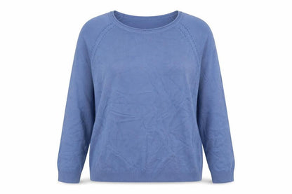 Ridge & Co Womens Blue Round Neck Acrylic Pullover Jumper Size 14