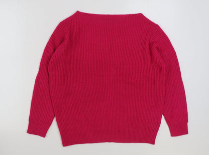 Womens UK Size S Tru Pink Pullover Jumper