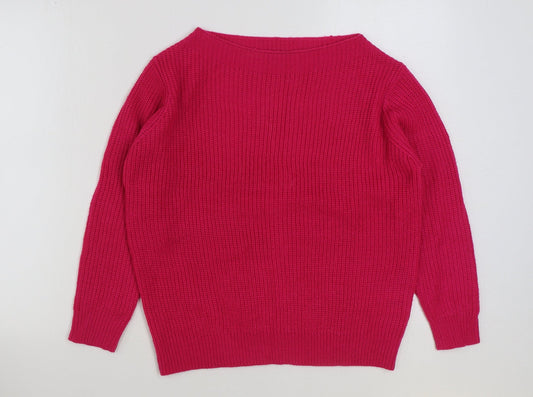 Womens UK Size S Tru Pink Pullover Jumper