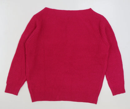 Womens UK Size S Tru Pink Pullover Jumper