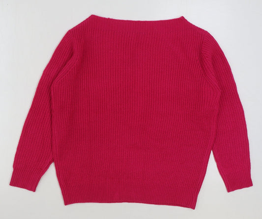 Womens UK Size S Tru Pink Pullover Jumper
