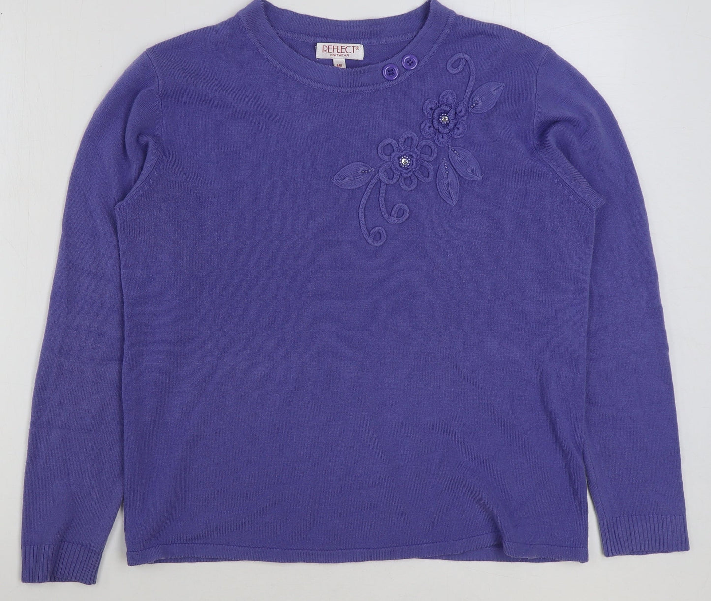 Womens UK Size M Reflect Purple Pullover Jumper