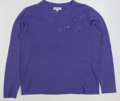 Womens UK Size M Reflect Purple Pullover Jumper