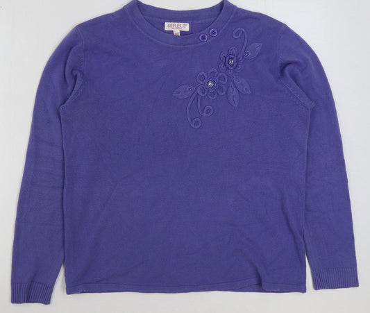 Womens UK Size M Reflect Purple Pullover Jumper