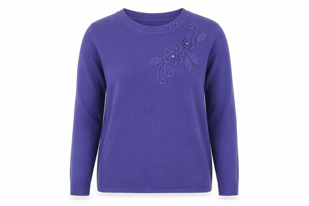 Womens UK Size M Reflect Purple Pullover Jumper