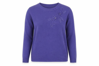 Womens UK Size M Reflect Purple Pullover Jumper