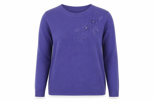 Womens UK Size M Reflect Purple Pullover Jumper