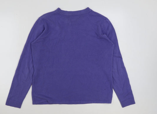Womens UK Size M Reflect Purple Pullover Jumper
