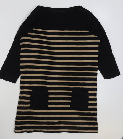 Womens UK Size 12 INTUITION Brown Basic T-Shirt