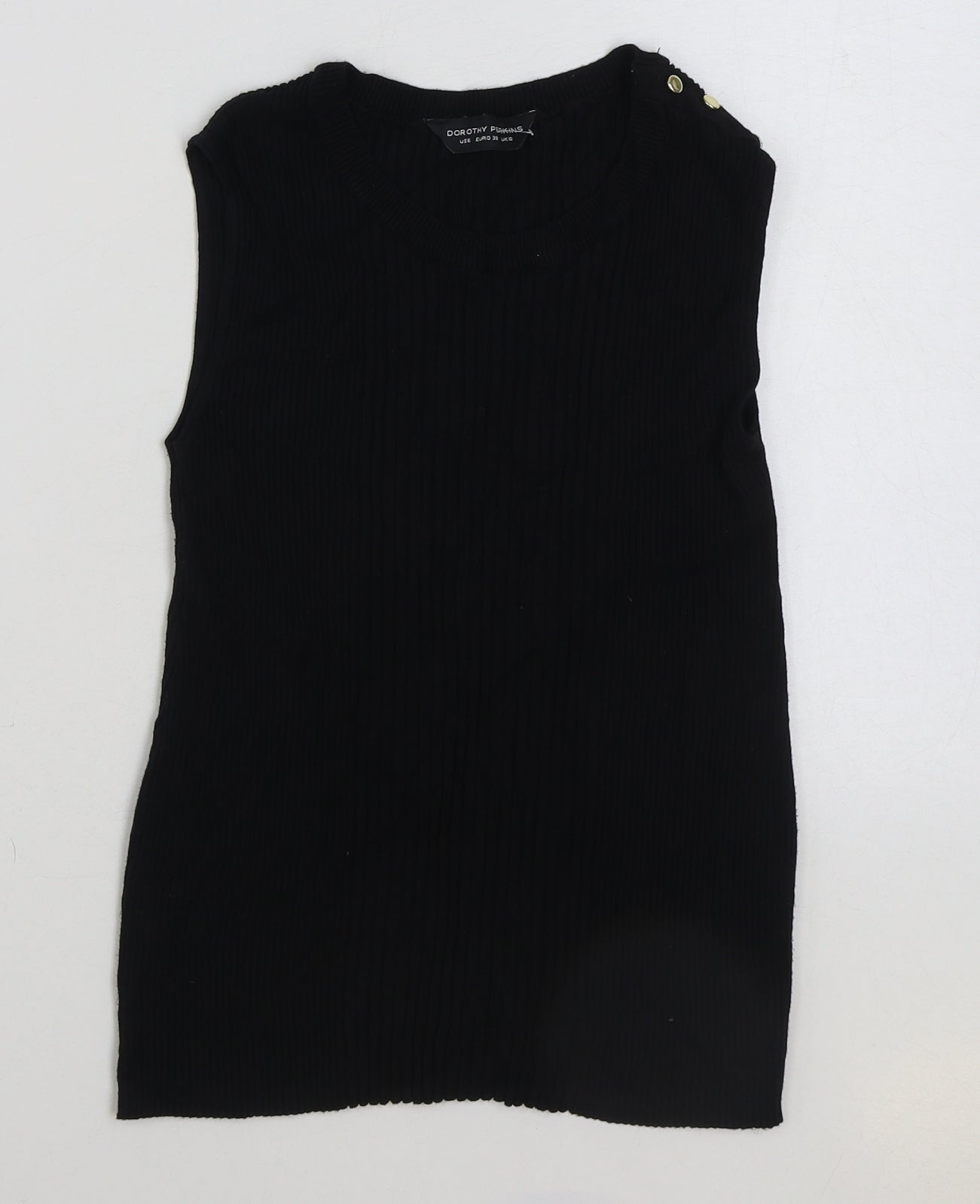 Womens UK Size 10 Dorothy Perkins Black Basic Tank