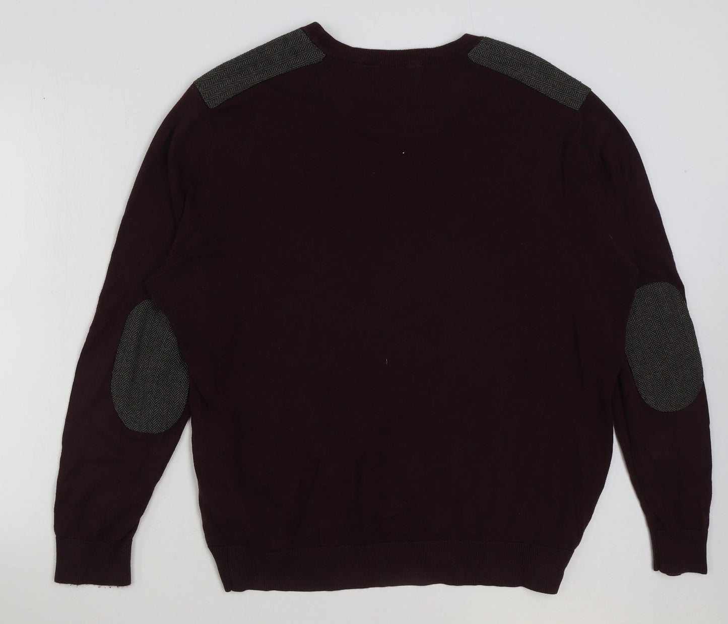 Burton Mens Red Round Neck Acrylic Pullover Jumper Size XL