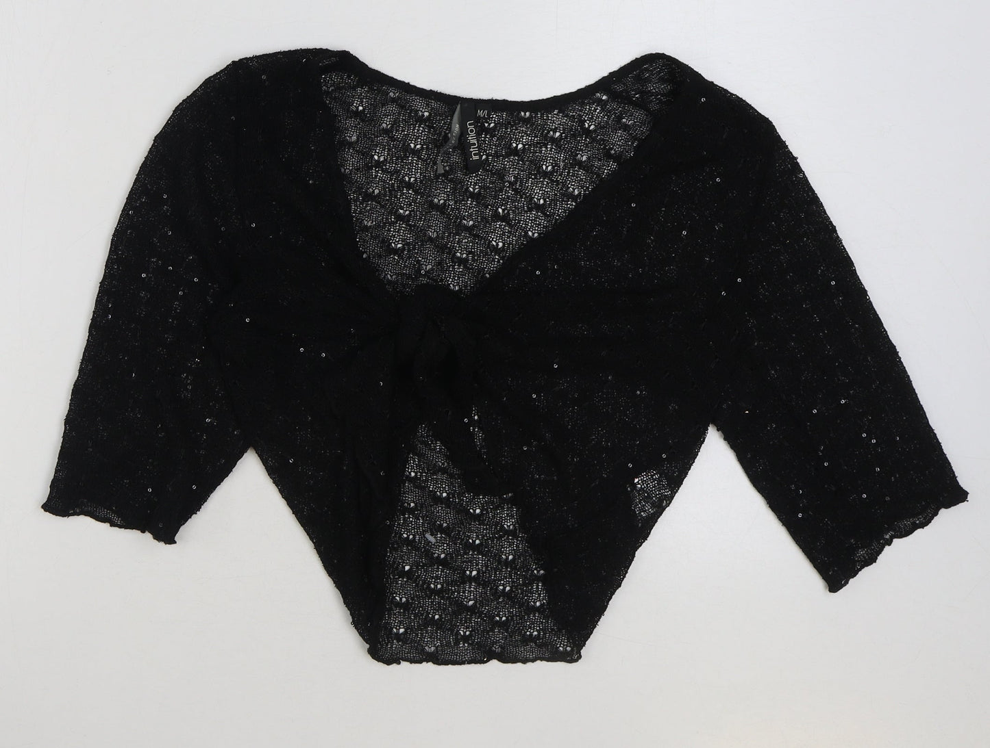 Womens UK Size M INTUITION Black Cardigan Jumper