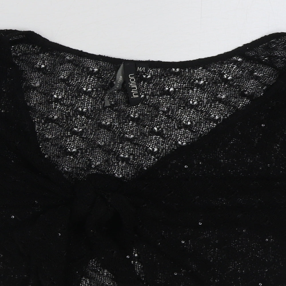 Womens UK Size M INTUITION Black Cardigan Jumper
