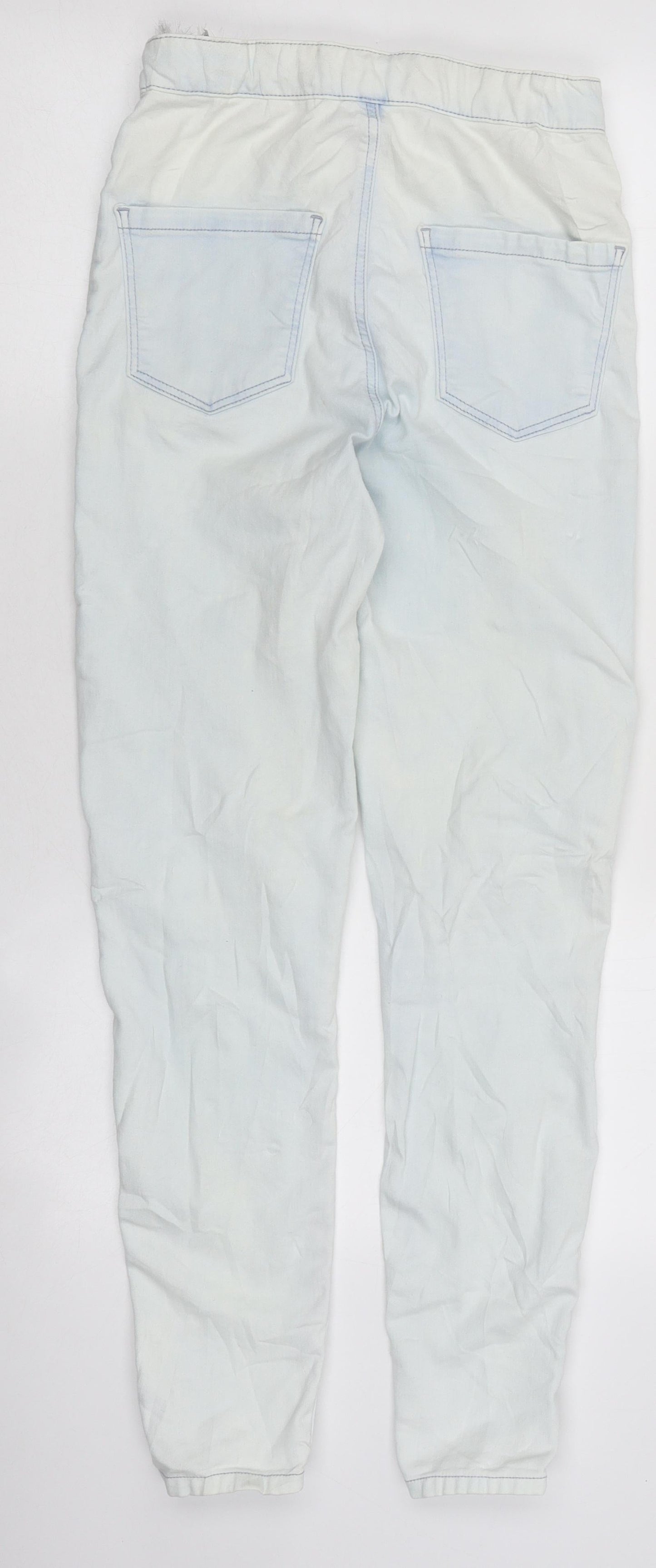 Topshop Womens Blue 100% Cotton Skinny Jeans Size 28 L30 in Regular Zip