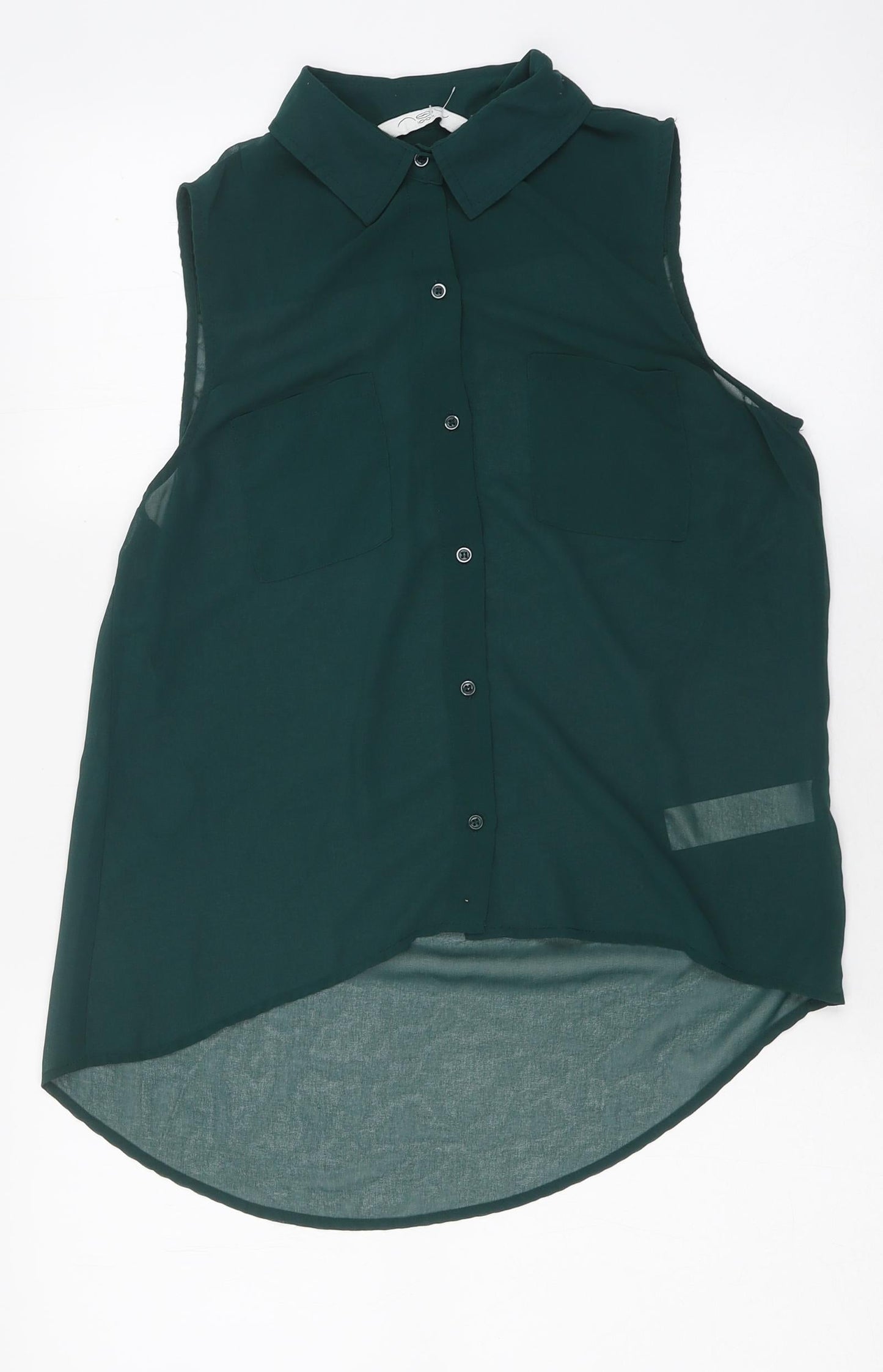 Womens UK Size 8 New Look Green Jersey Button-Up