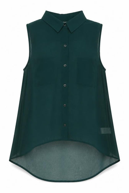 Womens UK Size 8 New Look Green Jersey Button-Up