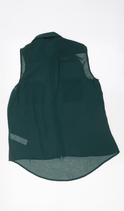 Womens UK Size 8 New Look Green Jersey Button-Up