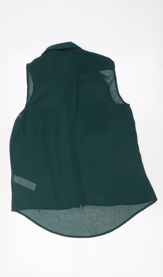 Womens UK Size 8 New Look Green Jersey Button-Up
