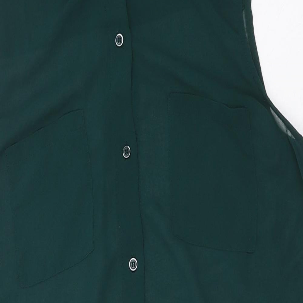 Womens UK Size 8 New Look Green Jersey Button-Up